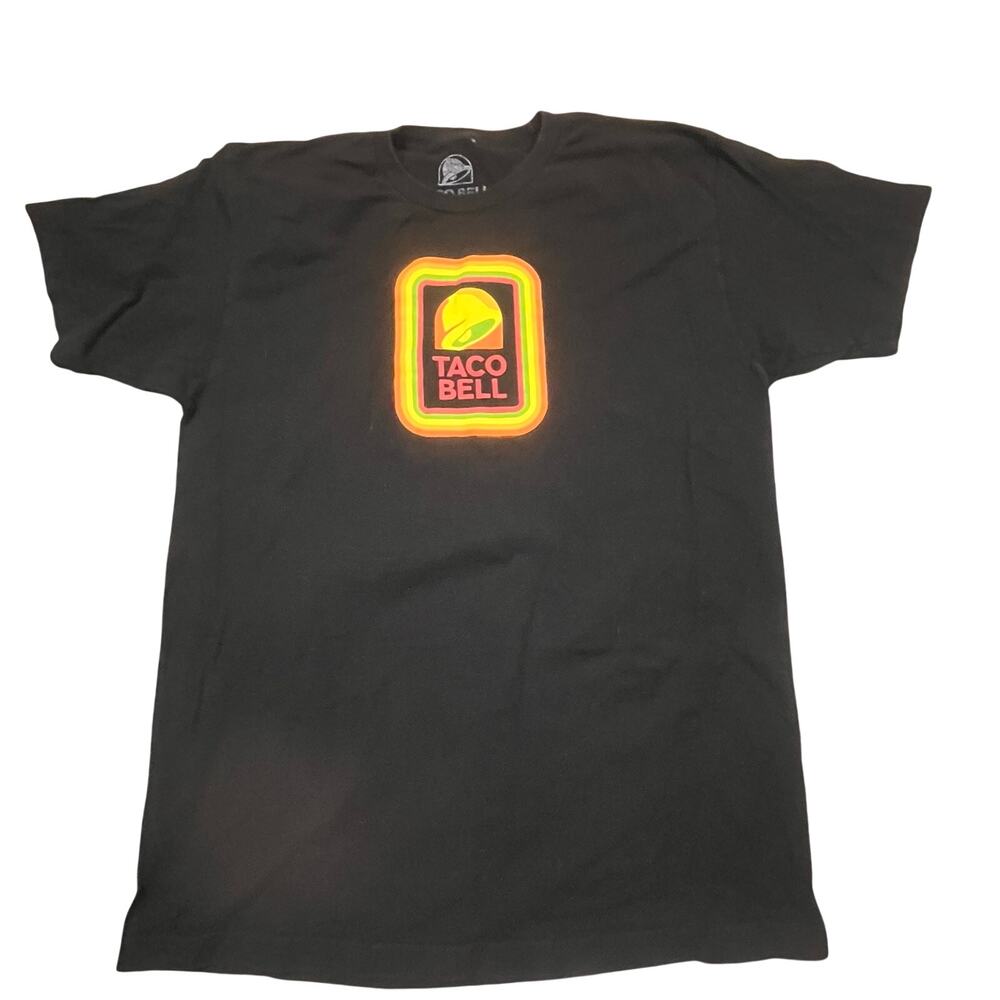 Taco‎ Bell T-Shirt Mens Large Employee Black Graphic Fast Food Retro 90s Style